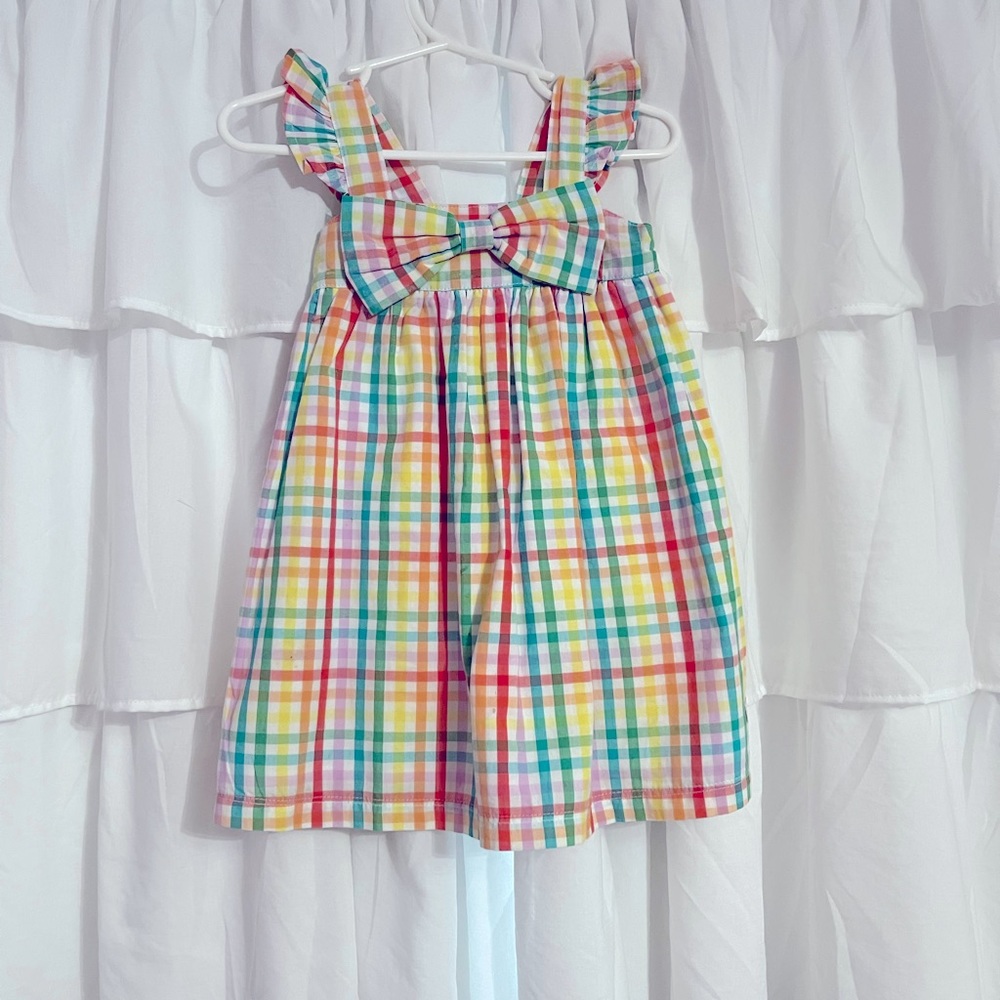 Adorable, checkered, ruffle butts dress